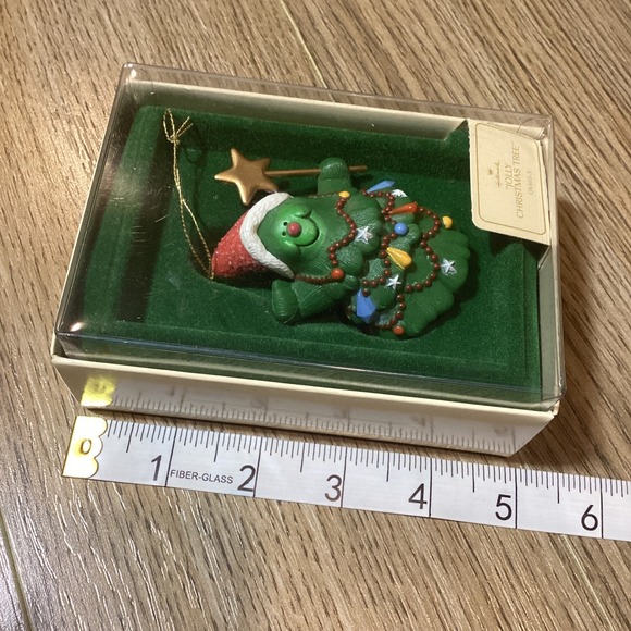 1982 Hallmark Jolly Christmas Tree Ornament QX4653 Vintage Holiday Decor - Picture 4 of 4